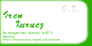 iren kurucz business card